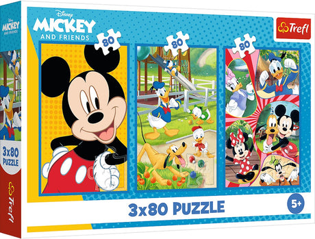 Trefl puslespil disney mickey mouse og venner 3x80 brikker fsc mix.