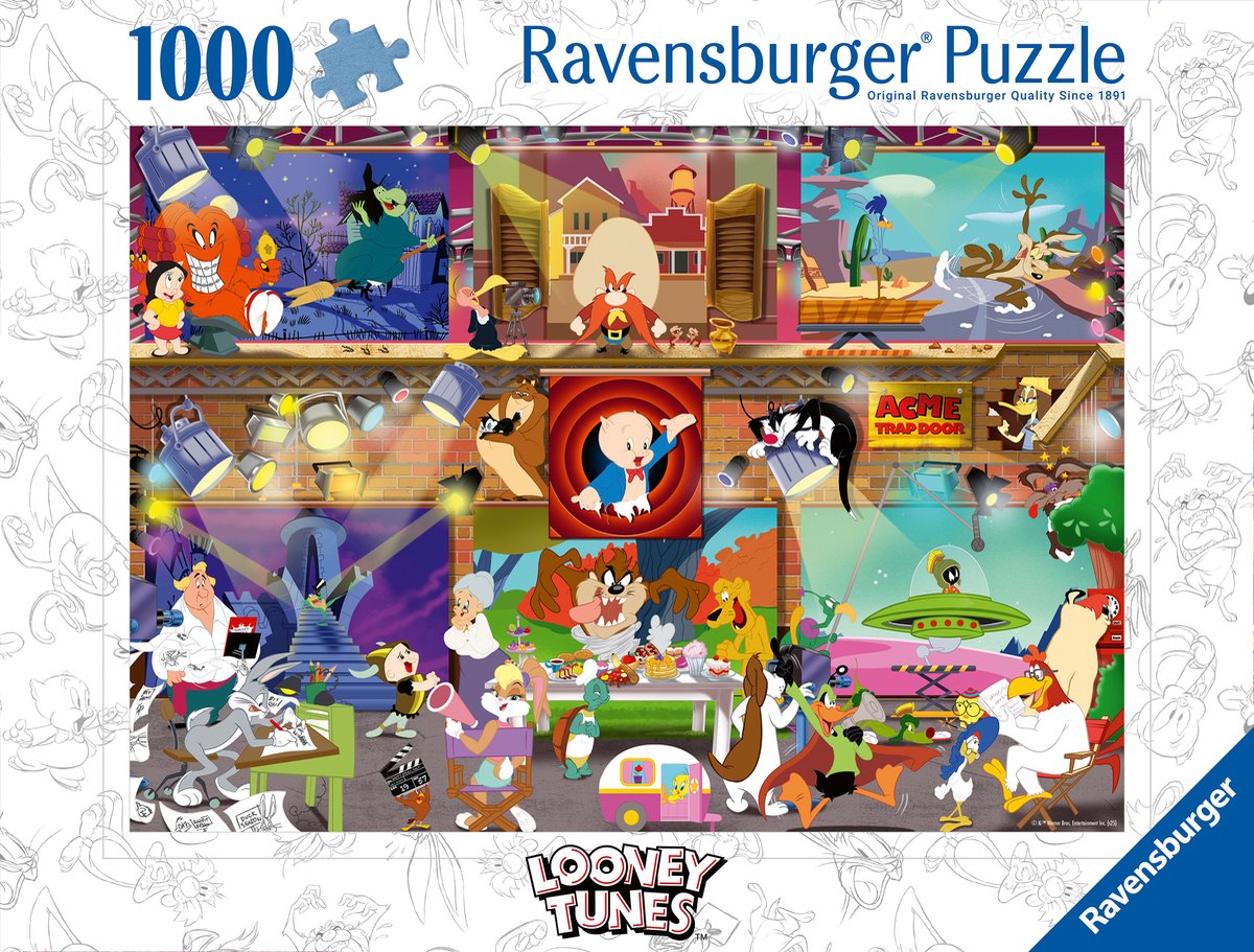 Ravensburger puslespil Looney Tunes Studio - 1000 stk.