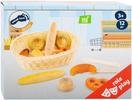 Lille fod - plastik brødkurv med legemadsbrød, 12 stk.