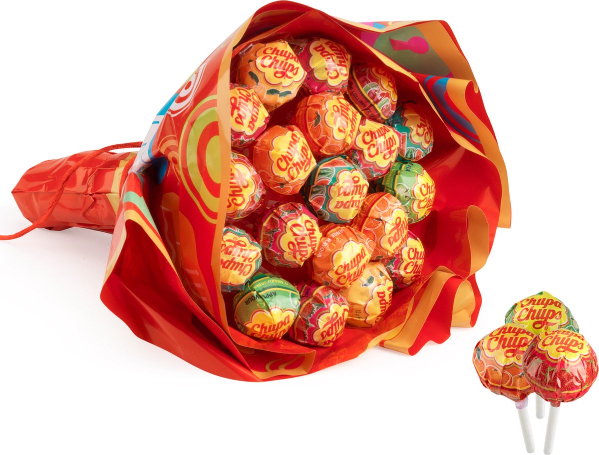 Chupa chups slikkepind blomsterbuket - slik - 1x19 stk.