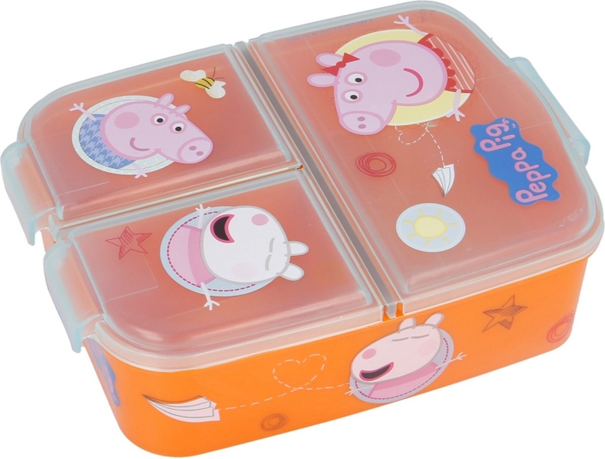 Disney madkasse med rum peppa gris 19,5 x 16,5 x 6,7 cm polypropylen