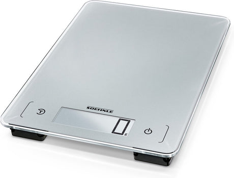 Soehnle køkkenvægt side vandsikker - digital - vandtæt - 1 gram nøjagtig - op til 10 kg - sølv