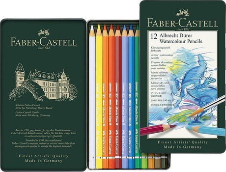 Faber-castell akvarel blyant - albrecht durer - dåse 12 stykker - fc-117512