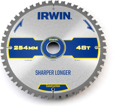 Irwin konstruktionsserie - rundsavklinge - 254 mm - 48 tænder - ATB geometri