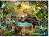 Ravensburger puslespil leoparder i junglen - puslespil - 1500 brikker