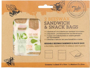 Tala - sandwich-snackposer - sæt med 2 - nul spild - genanvendelig - bivoks