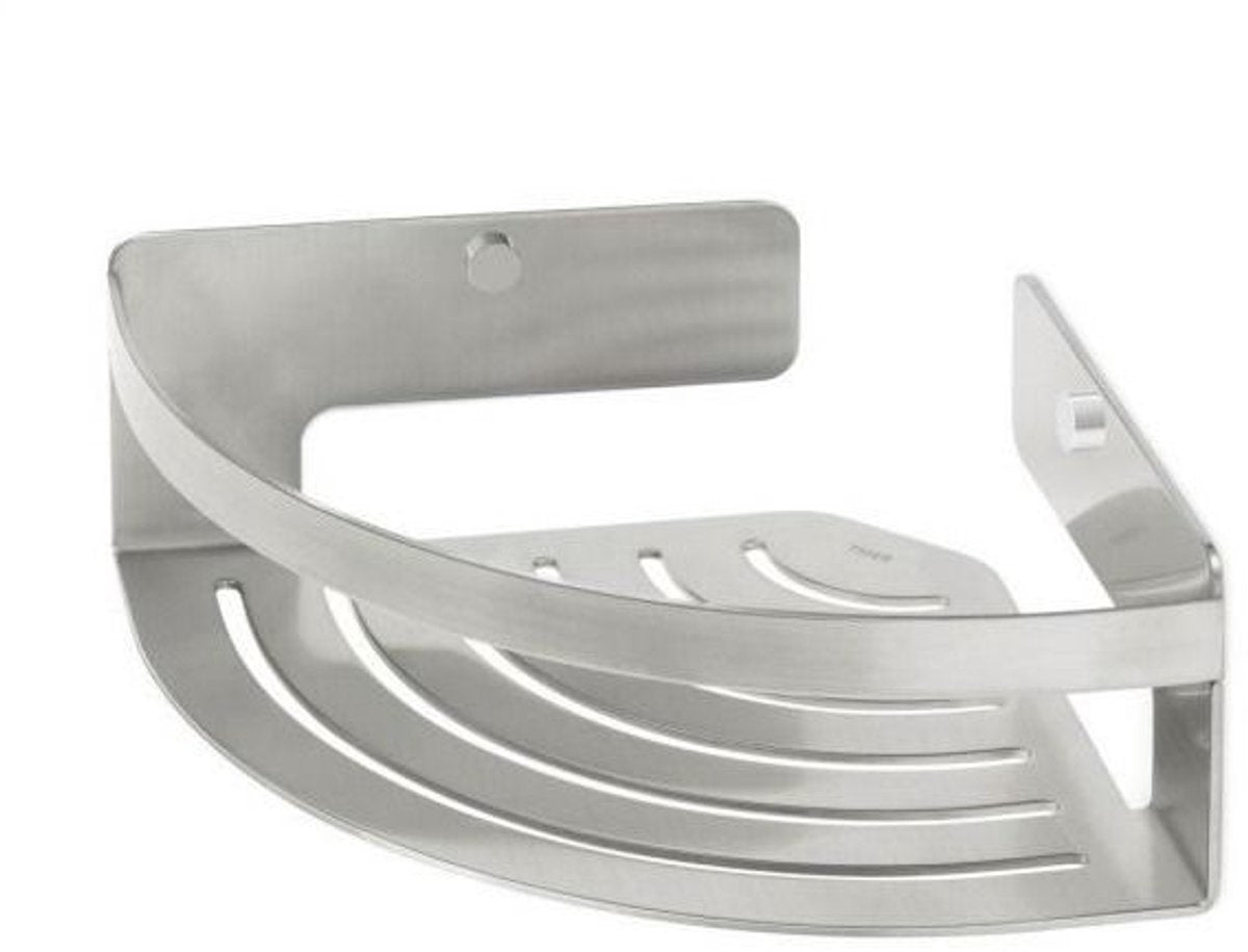 Tiger caddy - bruseholder - brusekurv hjørne 18,4 cm - børstet rustfrit stål