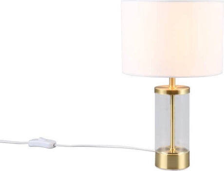 Rl live your light reality grazia - bordlampe - messing mat - ekskl. 1x e14 25w - ledningskontakt - hvid skærm