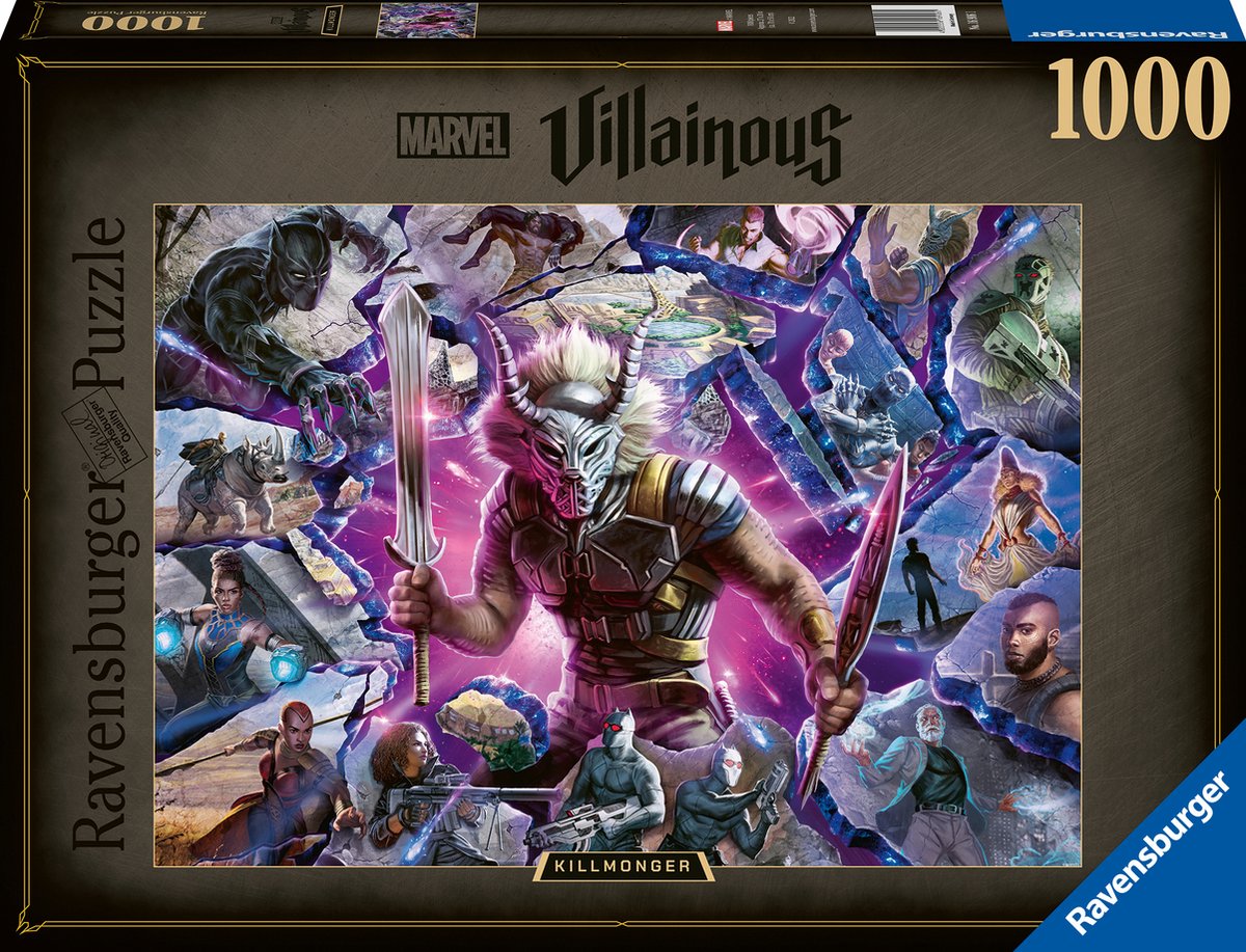 Ravensburger puslespil marvel villainous: killmonger - puslespil - 1000 brikker