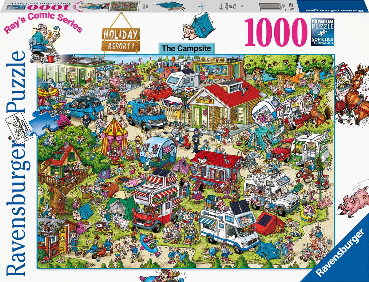 Ravensburger rays tegneserieserie - feriested 1: campingpladsen - puslespil 1000 brikker