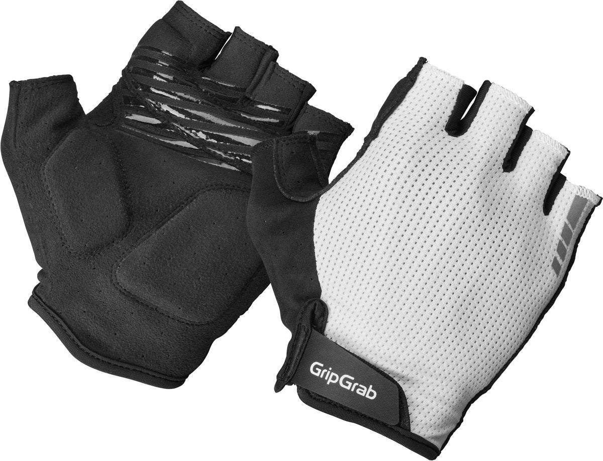 Gripgrab - explr polstret korte finger sommer cykelhandsker med polstring - unisex - hvid