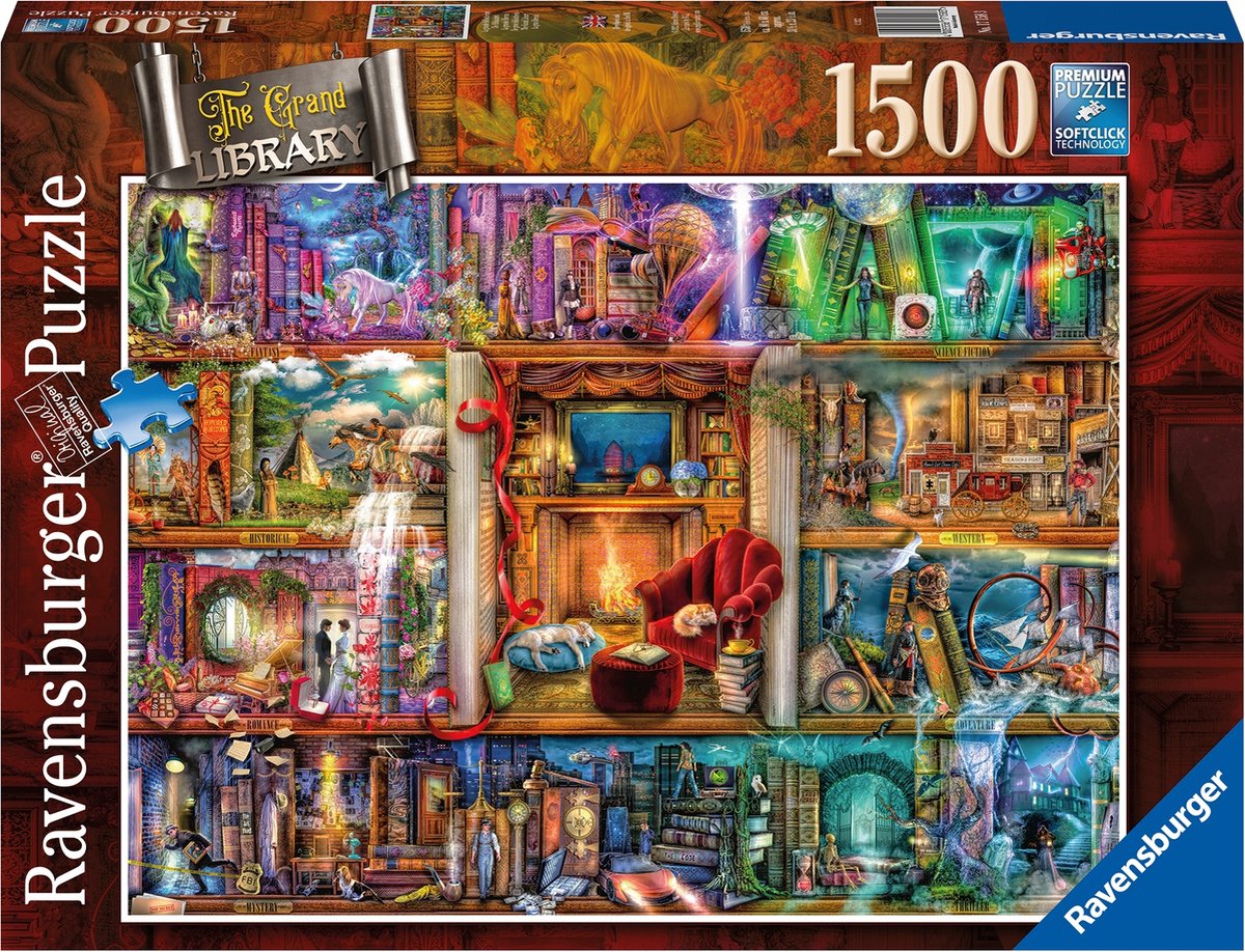 Ravensburger puslespil det store bibliotek - puslespil - 1500 brikker