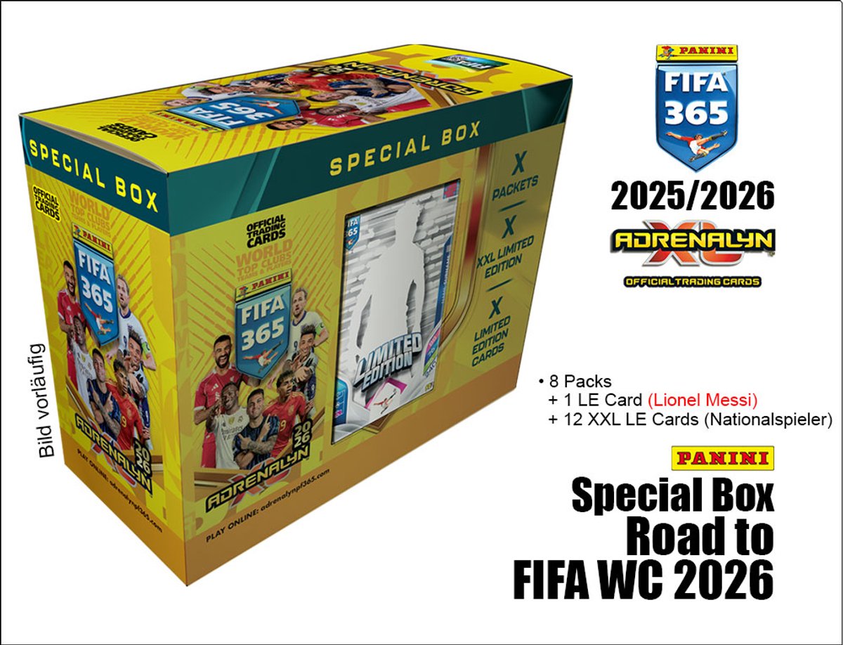 Panini fifa 365 2026 adrenalyn xl specialboks