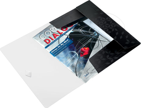 Leitz wow plast-elasto-mappe til A4-dokumenter - 3-klapsmappe til 150 ark - sort
