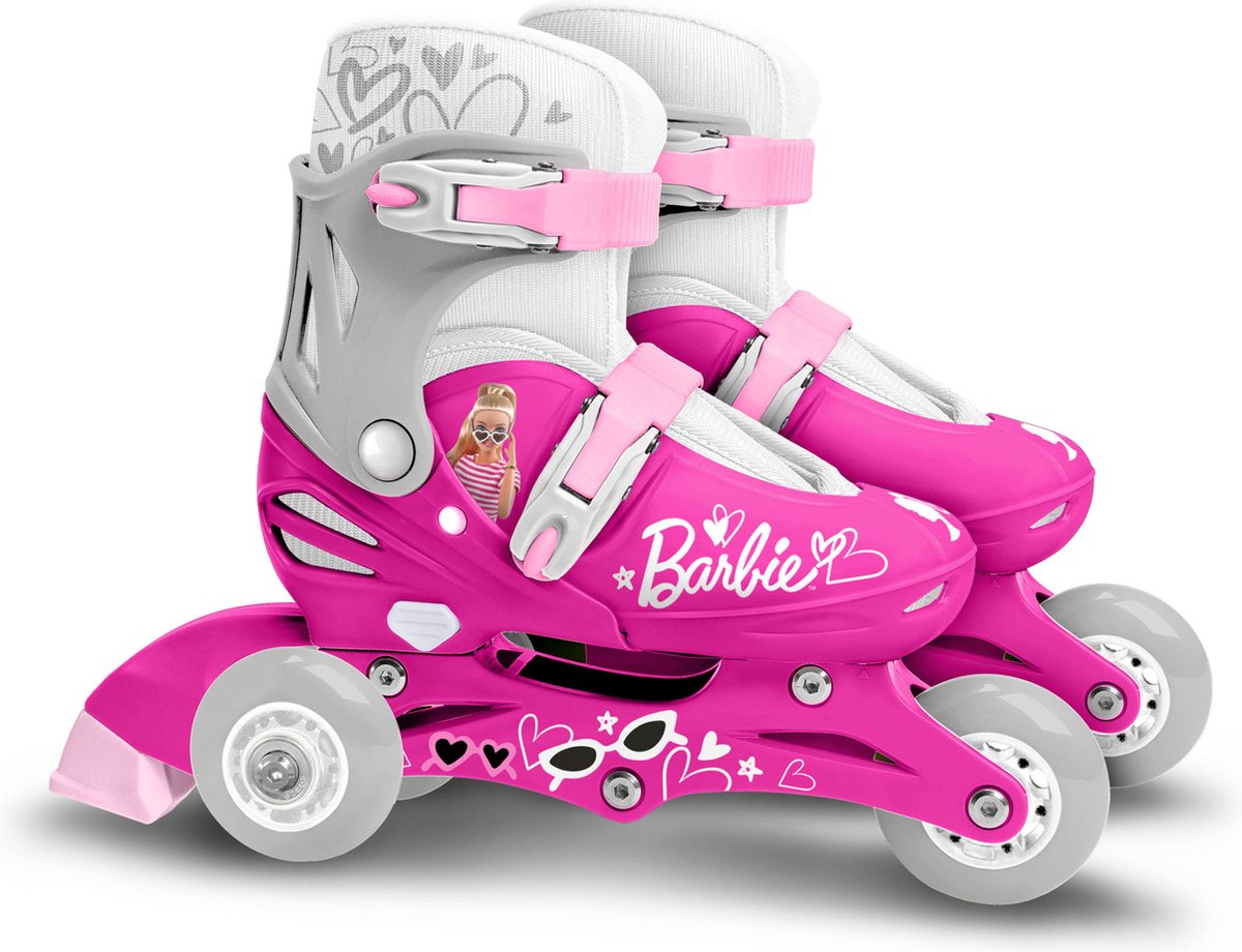 Mattel 2-i-1 Skates Hardboot Justerbar lyserød hvid størrelse 27-30