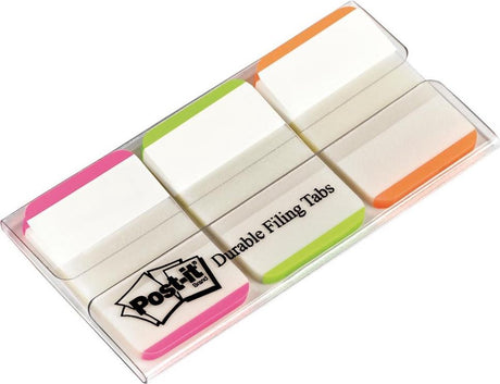 Post-it® indeks stærk, hvid baggrund, pink, grøn, orange, 25,4 x 38 mm, 22 faner farve dispenser