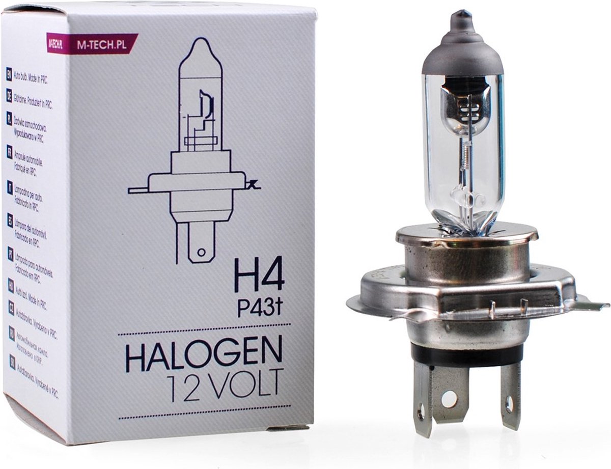 M-tech - h4 12v 55w - basic - klar - pr stk