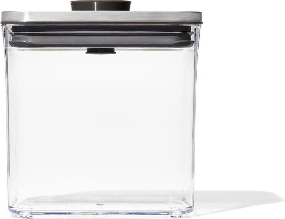 Oxo - pop stål opbevaringsdåse - rektangulær - lav - 1,6 liter