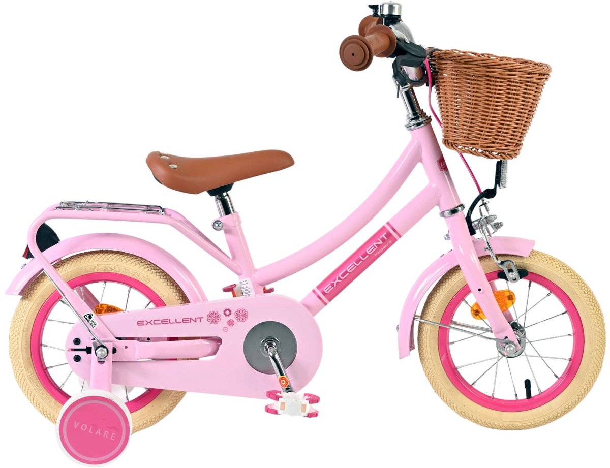 Volare fremragende børns cykel - piger - 12 tommer - lyserød