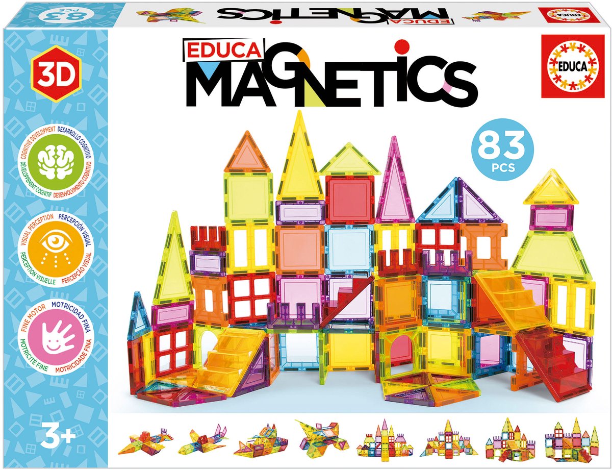 Educa - magnetik - magnetiske fliser - magnetiske paneler - magnetiske fliser - 83 stk.