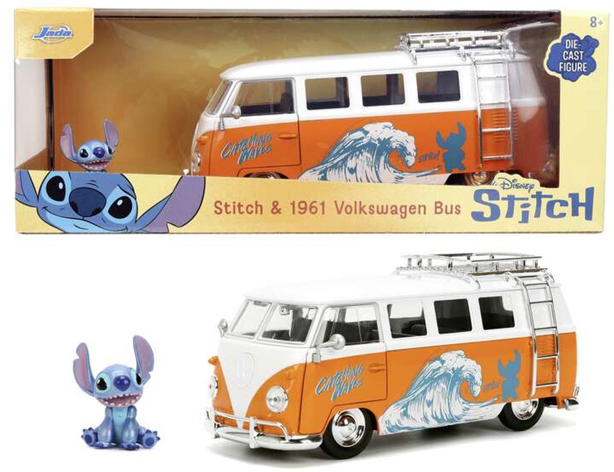 Jada legetøj - stitch 1961 vw bus 1:24 - 9336340314r01
