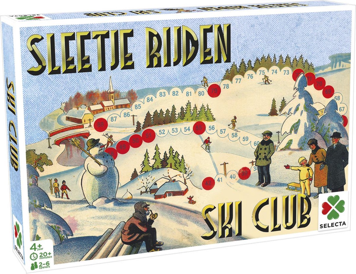 Taktikspil fra fortiden: slædeskiklub – brætspil – familiespil – fra 4 år – 2-6 spillere