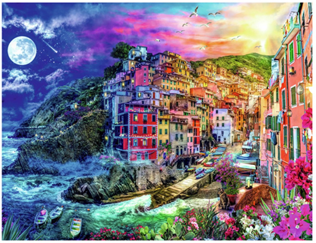 Ravensburger puslespil cinque terre - farverigt puslespil 2000 brikker.