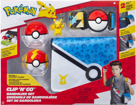 Jazwares pokémon - bandolier sæt - pikachu med poké ball, hurtig bold pikachu tema bælte bandolier
