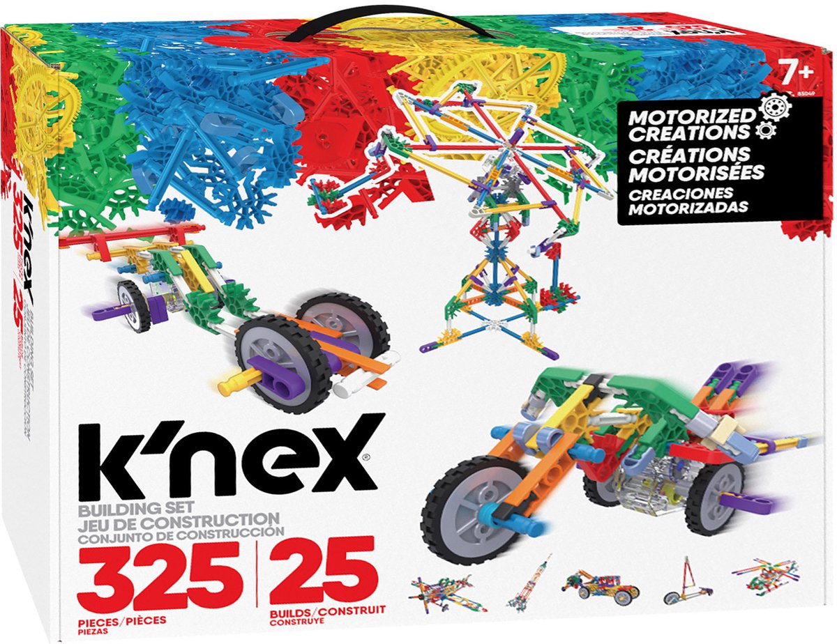 K'nex byggesæt motoriseret byggelegetøj 25 modeller 325-dele.