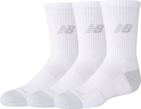 New balance unge aktive besætningsstrømper 3-pak unisex sportsstrømper - hvide