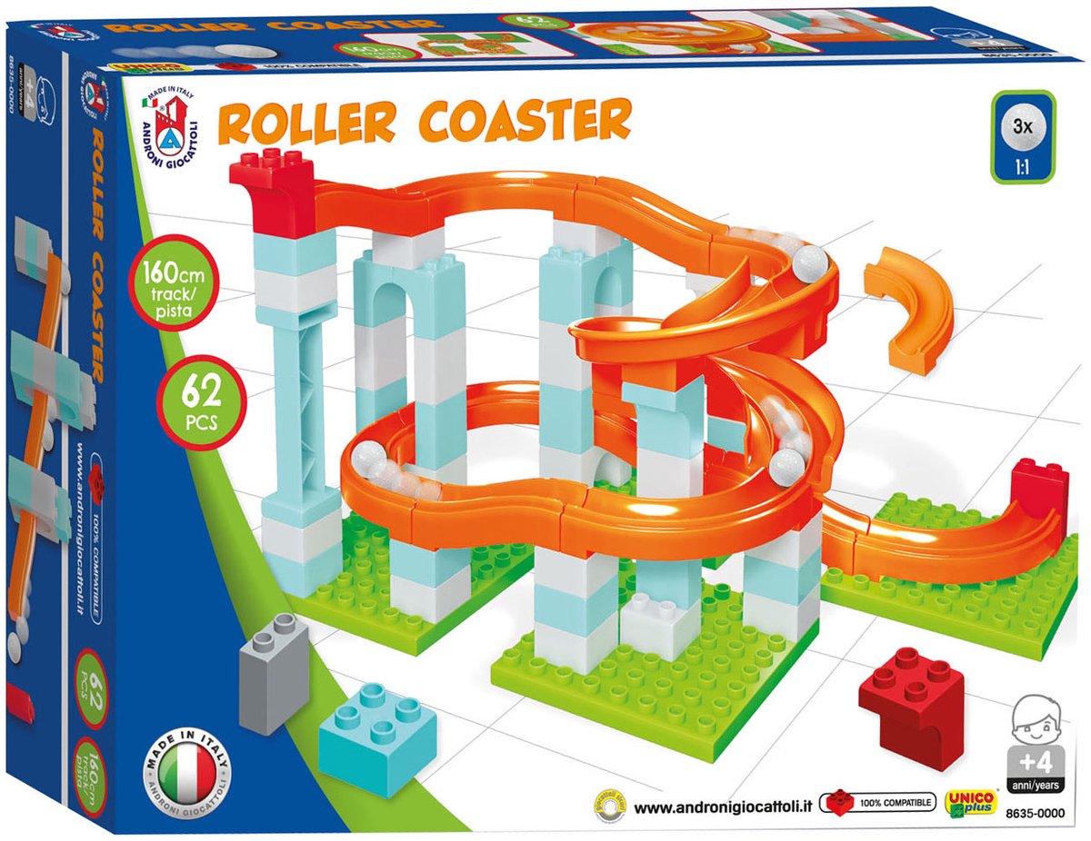 Anroni Knikkerbaan Roller Coaster Set, 62dlg.