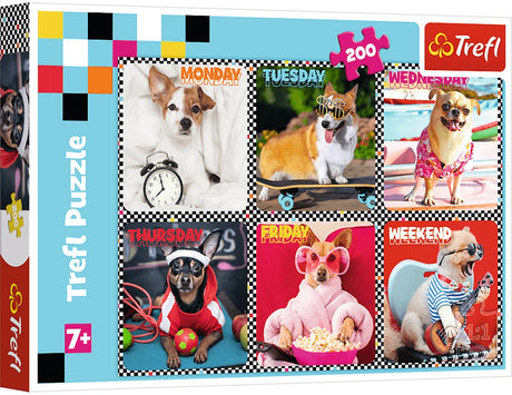 Trefl puslespil - puslespil 200 brikker - glade hunde - pap.