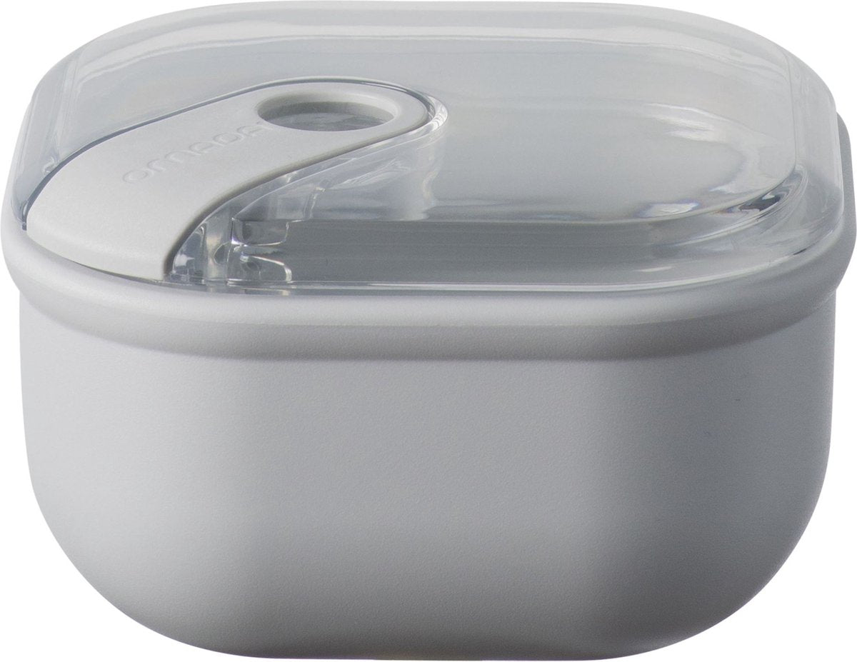 Omada - pull box madkasse firkantet 425 ml - polypropylen - grå -