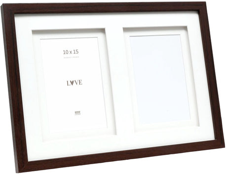 Deknudt frames multifotolijst - bruin - passe-partout - 2 foto's 10x15