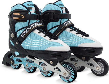 Skid control - Oxygen inline skates semi-blød støvle justerbar blå størrelse 38-41
