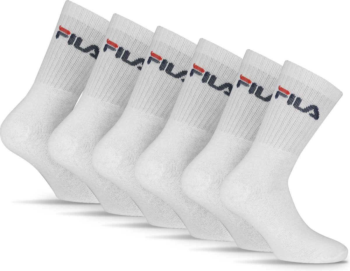 Fila - crew sportsstrømper - 6 stk - størrelse 39 42 - hvid