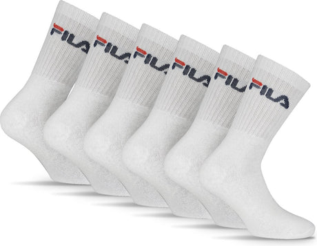 Fila tennis sportsstrømper - str. 43 46 - 6 pack - hvid