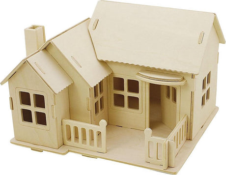 Creativ virksomhed https: www.cchobby.nl 3d-træ-byggesæt-hus-med-terrasse-størrelse-19x17-5x15-1-stykke