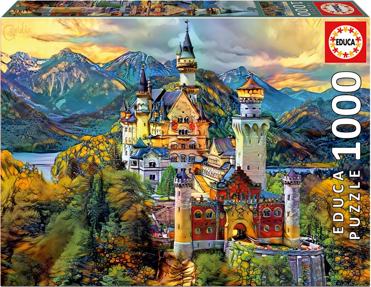 Educa - puslespil - 1000 brikker - Neuschwanstein slot