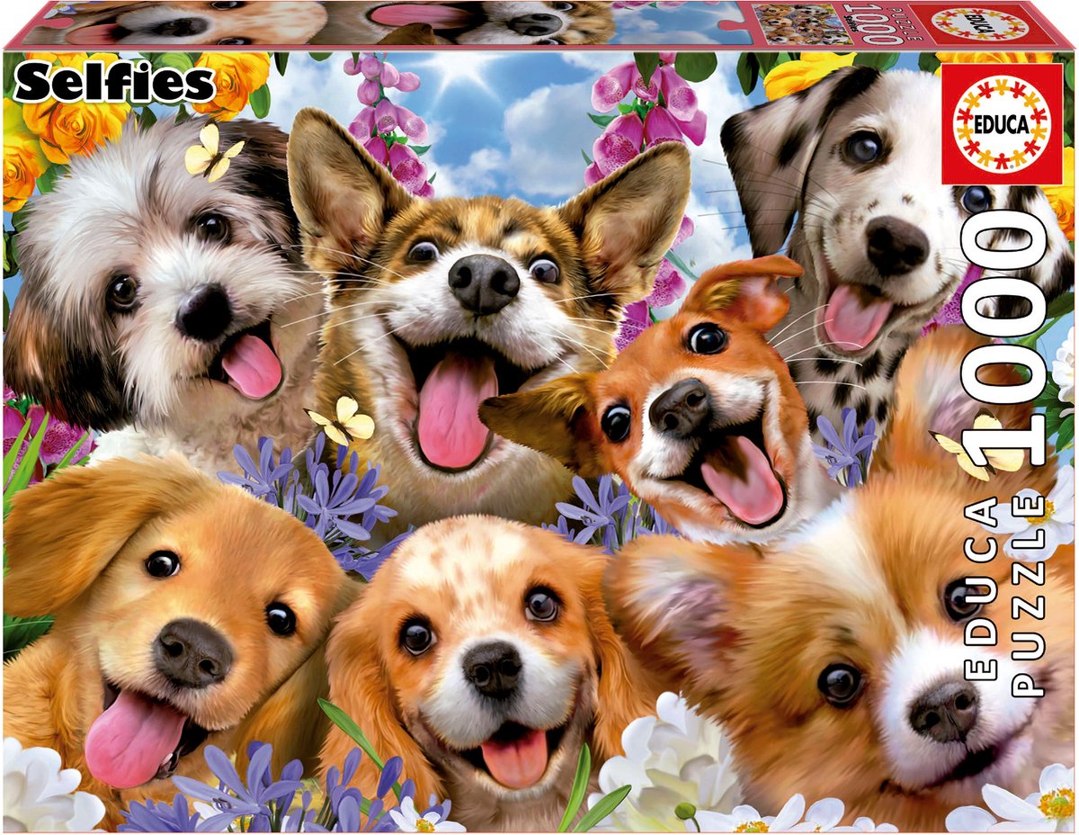 Educa puslespil - doggy selfie 1000 brikker