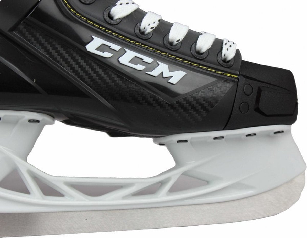Ccm – supertacks 9355 – ishockeyskøjter – skøjter mænd – voksne – sort – forstærket støtte i rustfrit stål speedblade – regular fit – str. eu 48