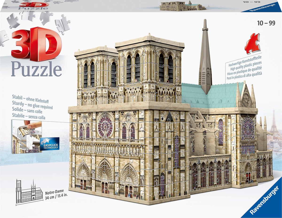 Ravensburger Notre Dame Paris - 3D puzzle building - 324 pieces