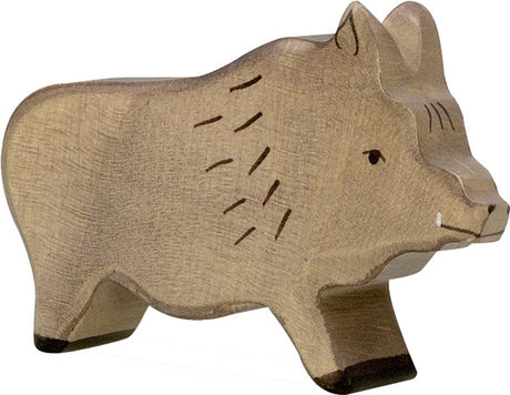 Holztiger skovdyr - vildsvin - 12x3x8cm - træfigur - håndlavet
