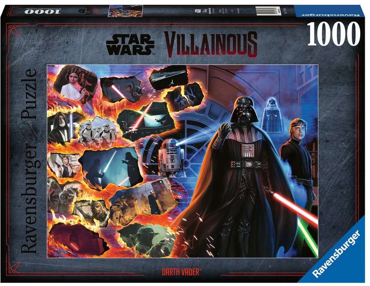Ravensburger puslespil star wars villainous: darth vader - puslespil - 1000 brikker