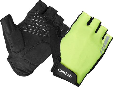 Gripgrab - dame ride polstret korte finger sommer cykelhandsker til kvinder med polstring - kvinder - gul hi-vis