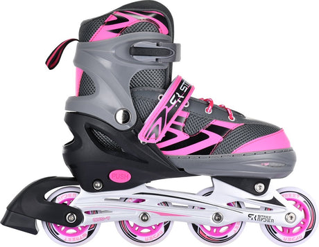 Street rider inline skates junior aluminium pink grå str. 29-32
