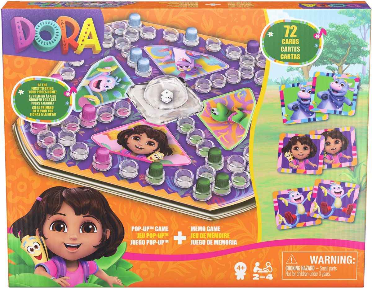 Spin master spil spin master dora memo spil og popup spil - pædagogisk børnespil.