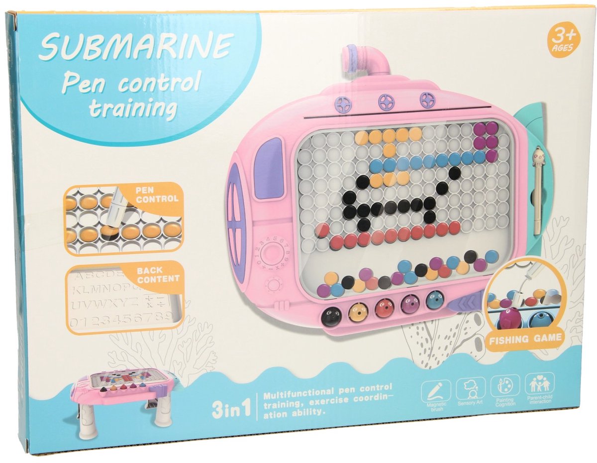 Farveknapper spil med pink magnetisk pen