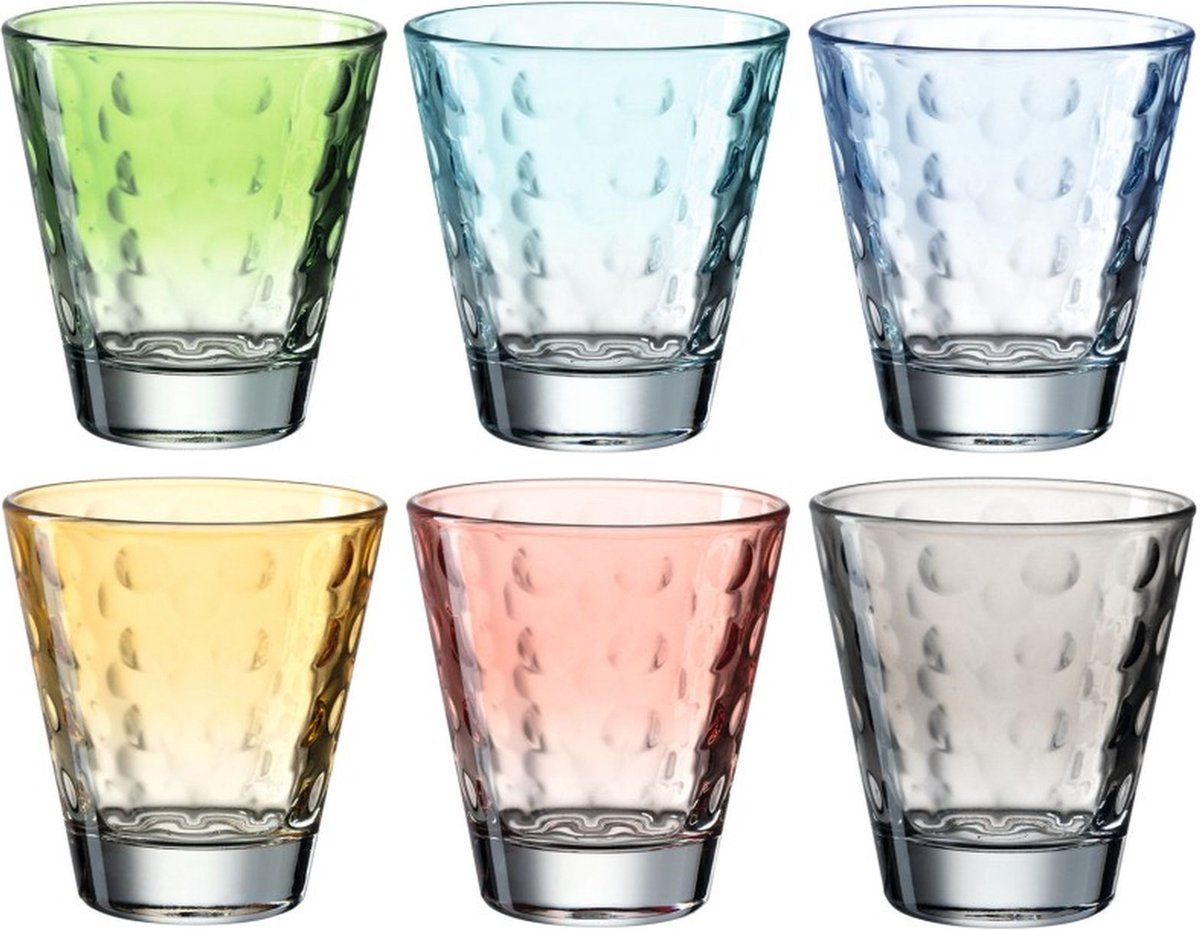 Leonardo optiske briller assorteret pastel 215ml - sæt 6