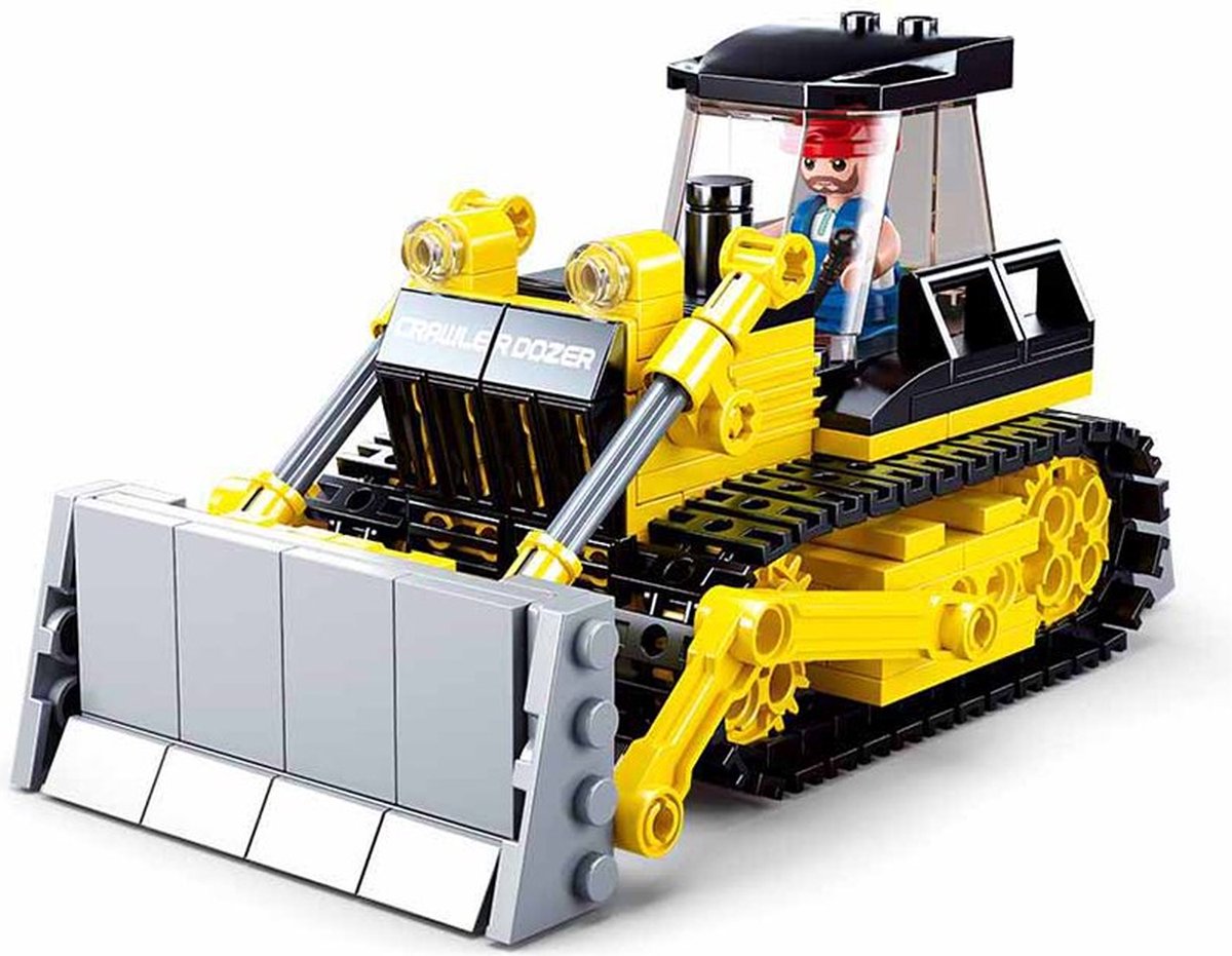Sluban town bulldozer byggelegetøj til børn fra 6 år - byggelegetøj modelbygning - byggeboks med 231 byggeklodser - m38-b0802